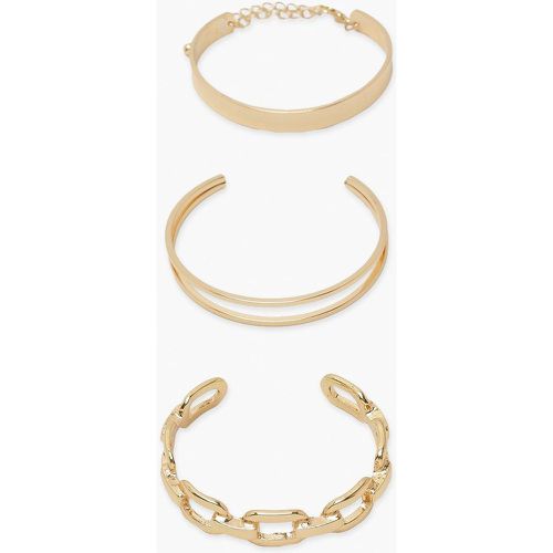 Lot De 3 Bracelets Dorés Variés - boohoo - Modalova