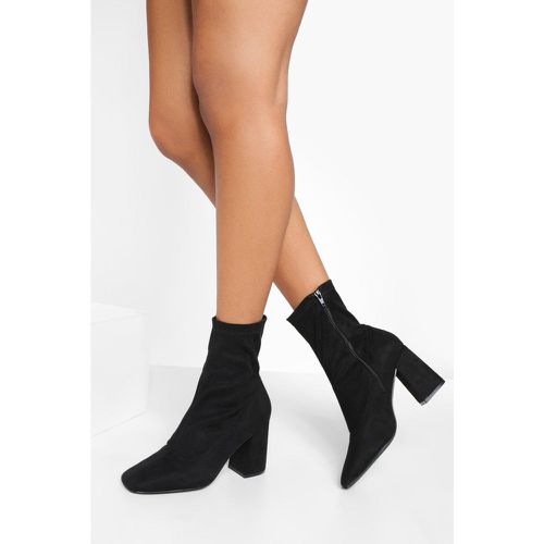 Bottines Chaussetttes À Talon Carré - Pointure Large - 39 - boohoo - Modalova