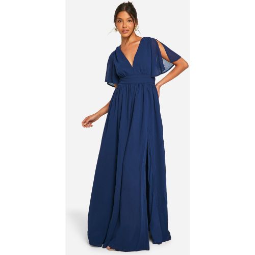 Robe Longue Froncée À Décolleté Plongeant - 36 - boohoo - Modalova