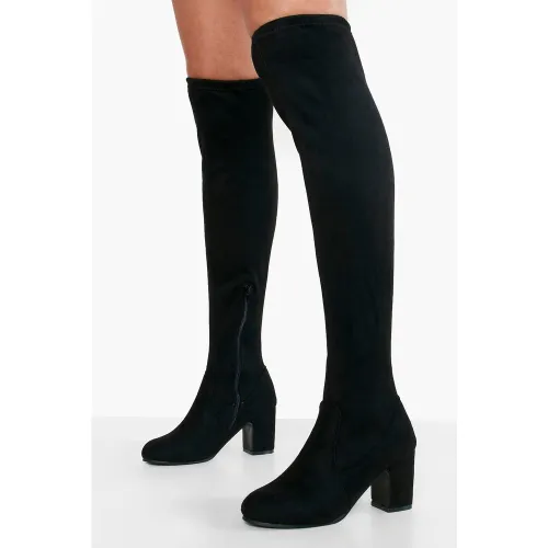 Cuissardes À Talon Carré - Pointure Large - 3 - boohoo - Modalova