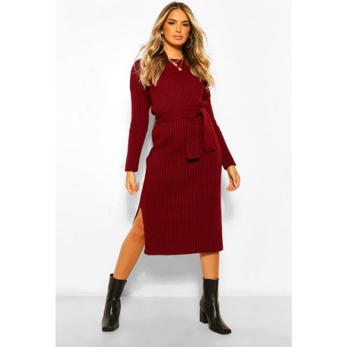 Robe Mi-Longue Côtelée À Attaches - S - boohoo - Modalova