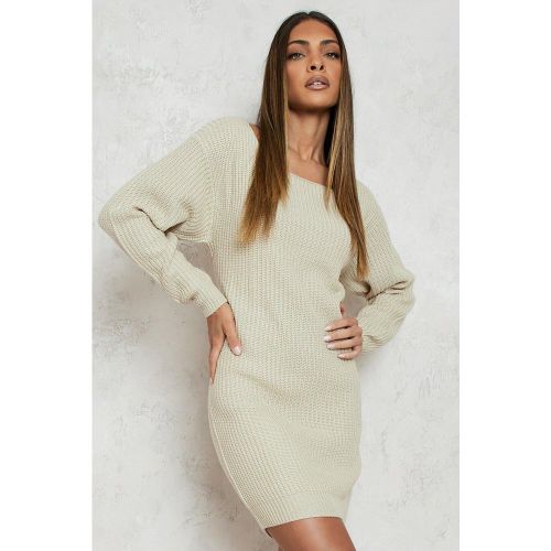 Robe Pull En Maille À Col Bateau - Blanc Écru - M, Blanc Écru - boohoo - Modalova