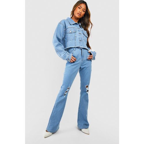 Jean Flare Basique À Taille Haute Et Déchirures - 36 - boohoo - Modalova