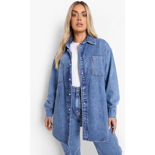 Grande Taille - Chemise Oversize Délavée - 44 - boohoo - Modalova