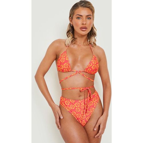 Bas De Maillot De Bain Taille Haute À Imprimé Fleuri - 38 - boohoo - Modalova