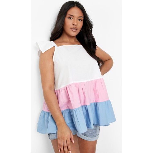 Grande Taille - Débardeur Color Block À Volants - 56 - boohoo - Modalova