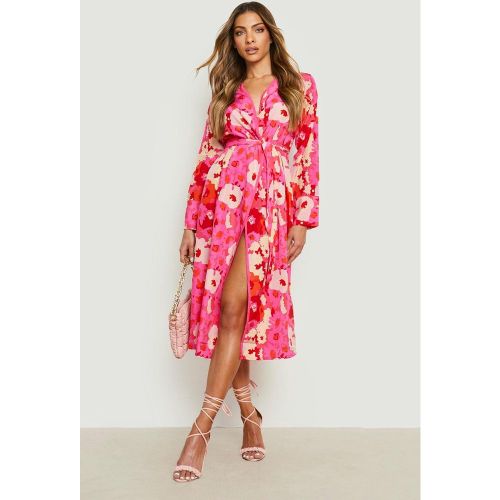 Kimono À Ceinture Et Imprimé Fleuri - 34 - boohoo - Modalova