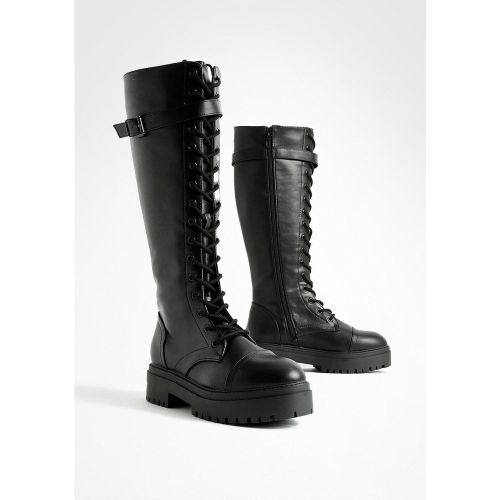 Bottes À Semelle Crantée Et Boucles - 37 - boohoo - Modalova