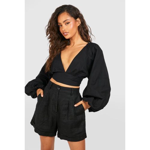 Crop Top À Manches Ballon - 34 - boohoo - Modalova