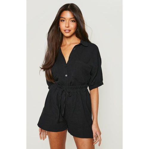 Ensemble Effet Plissé Avec Chemise Et Short - 40 - boohoo - Modalova