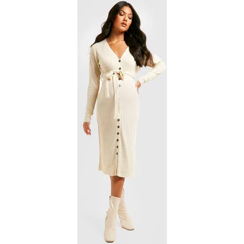 Maternité - Robe Pull De Grossesse Mi-Longue Boutonnée - 36 - boohoo - Modalova