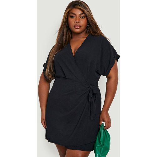 Grande Taille - Robe Portefeuille Texturée - 44 - boohoo - Modalova