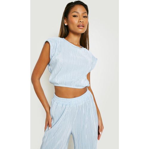 Crop Top Plissé À Épaulettes - Disponible Jusqu'Au 52 - 46 - boohoo - Modalova