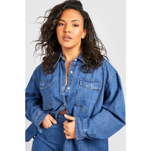 Grande Taille - Chemise Oversize En Jean - 52 - boohoo - Modalova
