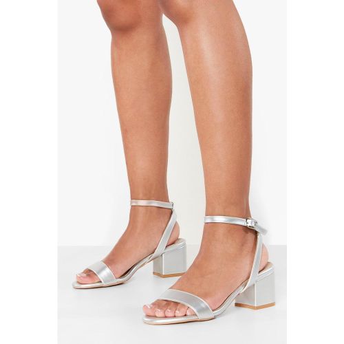 Sandales À Talon Carré Effet Mé"Tall"isé - 41 - boohoo - Modalova