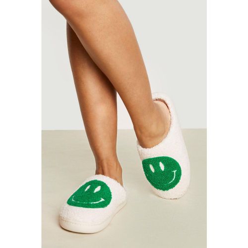 Chaussons Smiley En Polaire - S - boohoo - Modalova