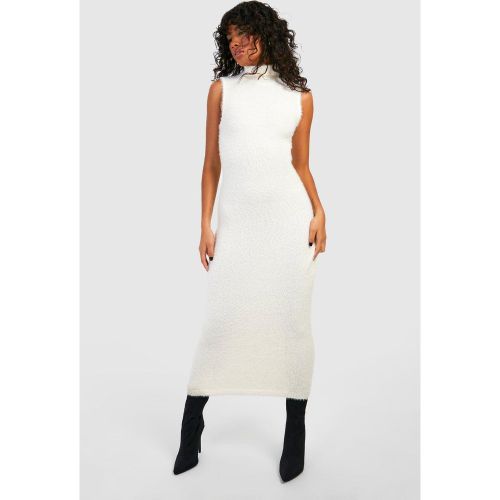 Robe Pull Longue En Maille Douce À Col Roulé - Blanc Écru - S, Blanc Écru - boohoo - Modalova