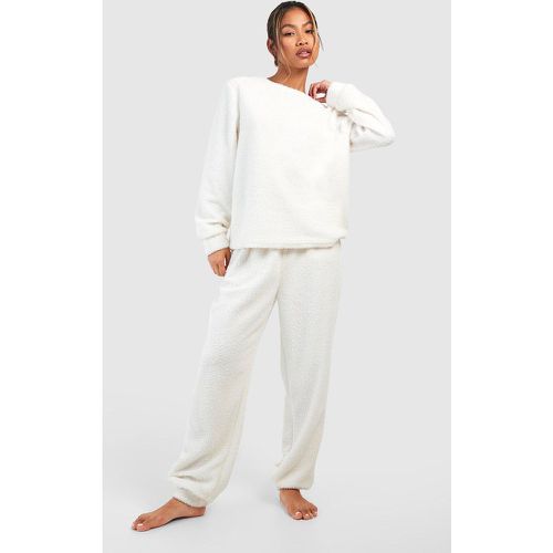 Ensemble Confort En Polaire Avec Jogging - Blanc Écru - 38, Blanc Écru - boohoo - Modalova