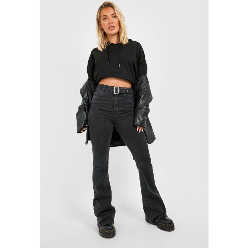 Jean Flare Taille Haute À Ceinture - 34 - boohoo - Modalova