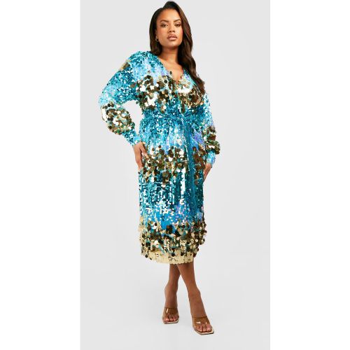 Grande Taille - Robe Mi-Longue Pailletée - 46 - boohoo - Modalova