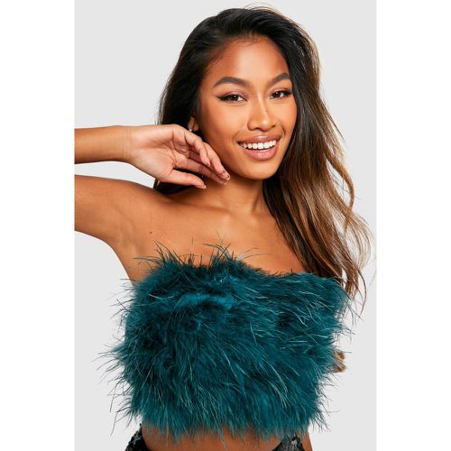 Crop Top À Plumes - 42 - boohoo - Modalova