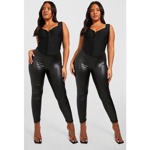 Grande Taille - Lot De 2 Leggings Taille Haute - 52 - boohoo - Modalova