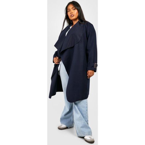 Grande Taille - Manteau Cascade Long - 44 - boohoo - Modalova
