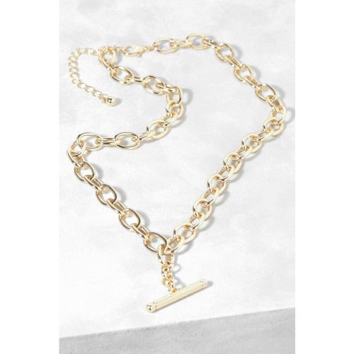 Collier En Chaîne Avec Fermeture Barre En T - One Size - boohoo - Modalova