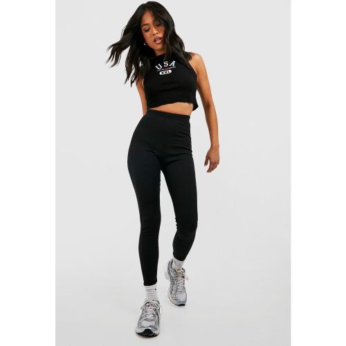 Petite" - Legging Côtelé Taille Haute Basique - 38 - boohoo - Modalova