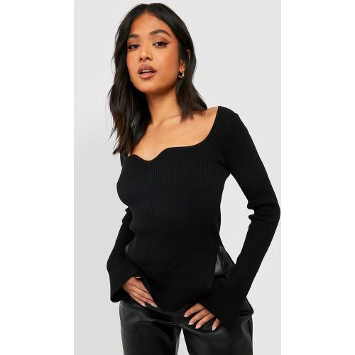 Petite" - Top En Maille À Col En Cœur - M - boohoo - Modalova