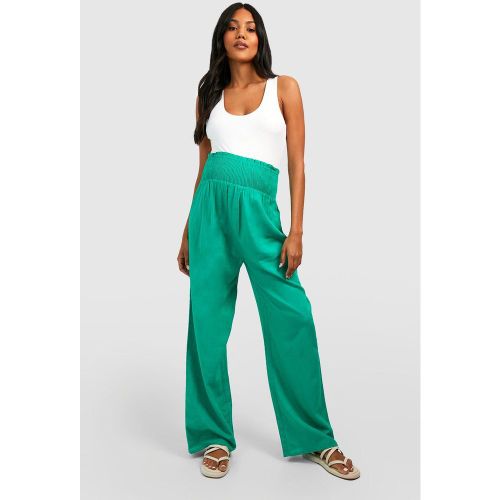 Maternité - Pantalon De Grossesse Large En Lin - / - 36, / - boohoo - Modalova