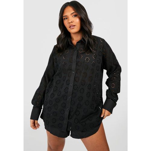 Grande Taille - Chemise Oversize Brodée - 46 - boohoo - Modalova