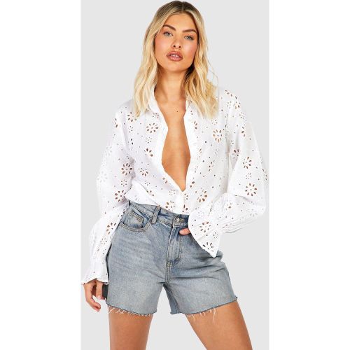 Chemise Oversize Brodée À Volants - 36 - boohoo - Modalova