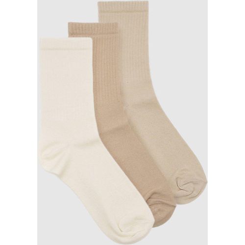 Lot De 3 Paires De Chaussettes De Sport Neutres - One Size - boohoo - Modalova