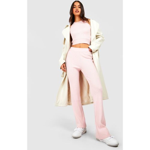 Ensemble En Maille Avec Crop Top Et Pantalon Large - M - boohoo - Modalova