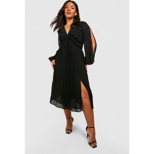 Grande Taille - Robe Patineuse Plissée Torsadée - 48 - boohoo - Modalova