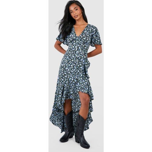 Petite" - Robe Portefeuille Mi-Longue Fleurie - 40 - boohoo - Modalova