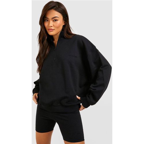 Ensemble Avec Sweat Oversize Zippé Et Short Cycliste - Xs - boohoo - Modalova