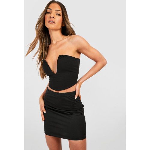 Mini-Jupe Taille Haute En Crêpe - 34 - boohoo - Modalova
