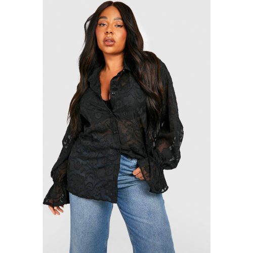 Grande Taille - Chemise Oversize En Jacquard - 44 - boohoo - Modalova