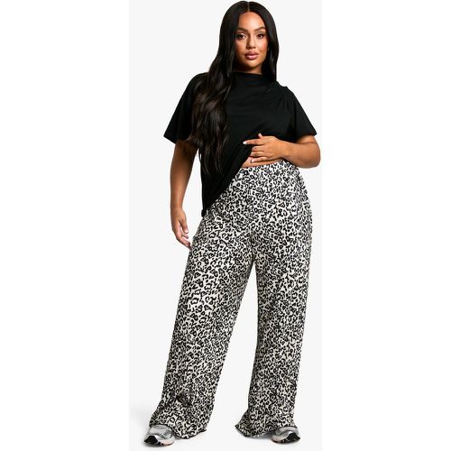 Grande Taille - Pantalon Plissé À Imprimé Léopard - 44 - boohoo - Modalova