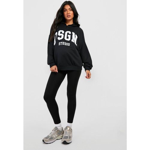 Maternité - Survêtement De Grossesse À Col Zippé Avec Legging - 36 - boohoo - Modalova