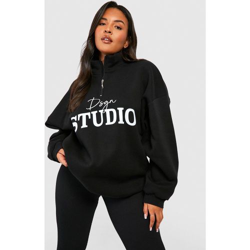 Grande Taille - Sweat À Slogan Et Col Zippé - 44 - boohoo - Modalova