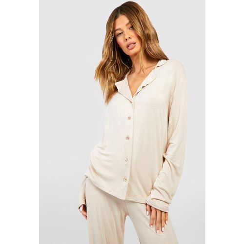 Pyjama En Jersey Avec Chemise Boutonnée À Manches Longues - 34 - boohoo - Modalova