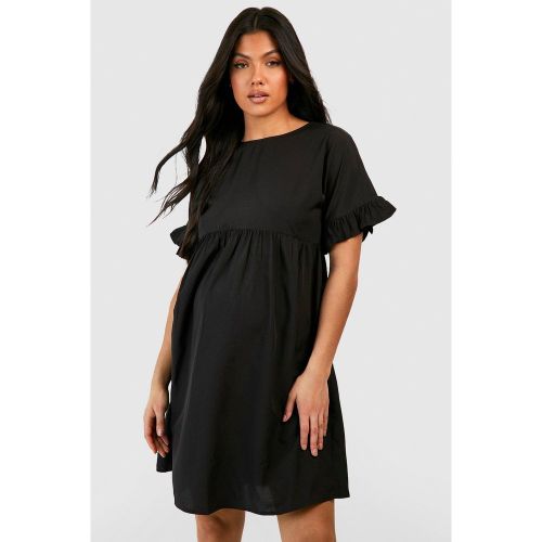 Maternité - Robe De Grossesse Babydoll À Manches Volantées - 36 - boohoo - Modalova