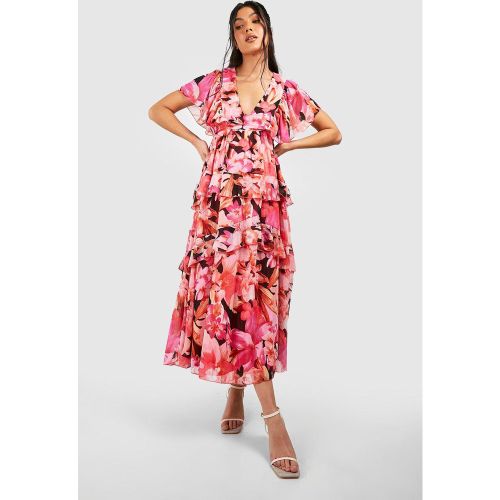 Maternité - Robe Longue Fleurie À Volants - 40 - boohoo - Modalova