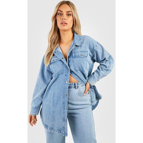 Grande Taille - Chemise Surteinte En Jean - 48 - boohoo - Modalova