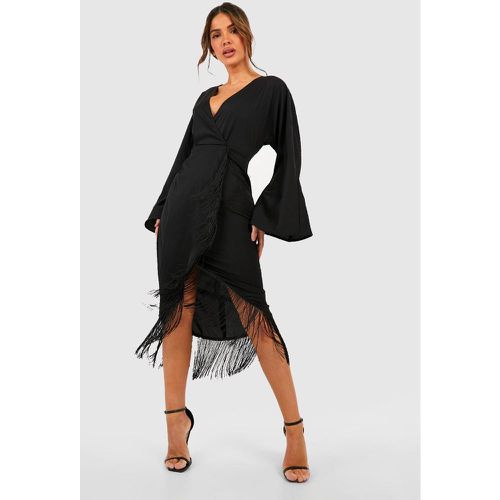 Robe Portefeuille À Franges - 40 - boohoo - Modalova