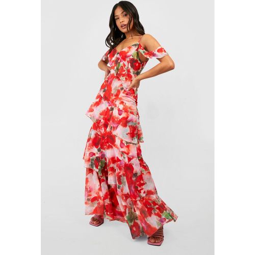 Petite" - Robe Asymétrique Fleurie À Volants - 38 - boohoo - Modalova