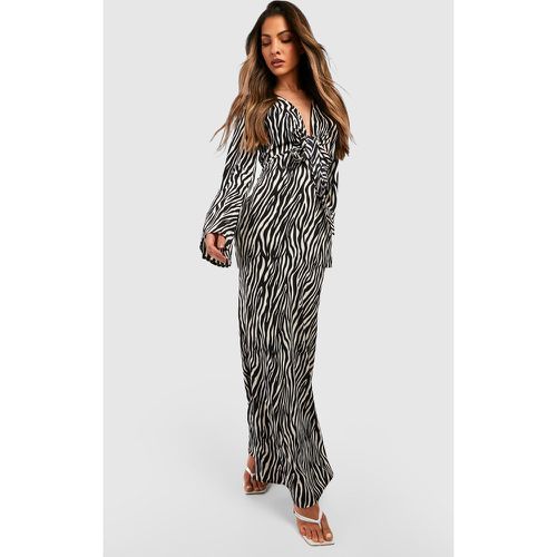 Robe Longue Zébrée À Découpes - 38 - boohoo - Modalova